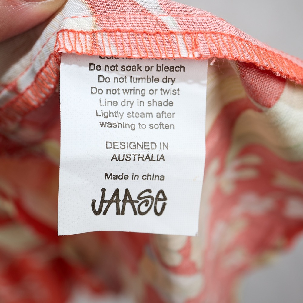 Jaase Coral Floral Tiered Mini Dress Womens XS Boho Tassel Button Front Flutter - Picture 7 of 9